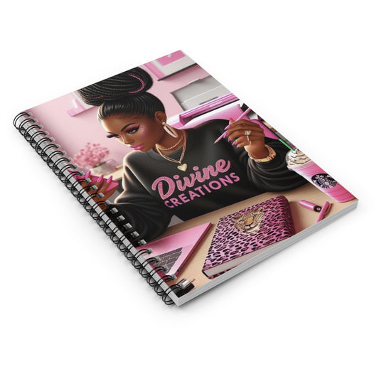 Glamorous Diva Spiral Notebook - Ruled Line, Trendy Journal for Women, Cute Note Pad, Gift for Her, Stylish School Supplies