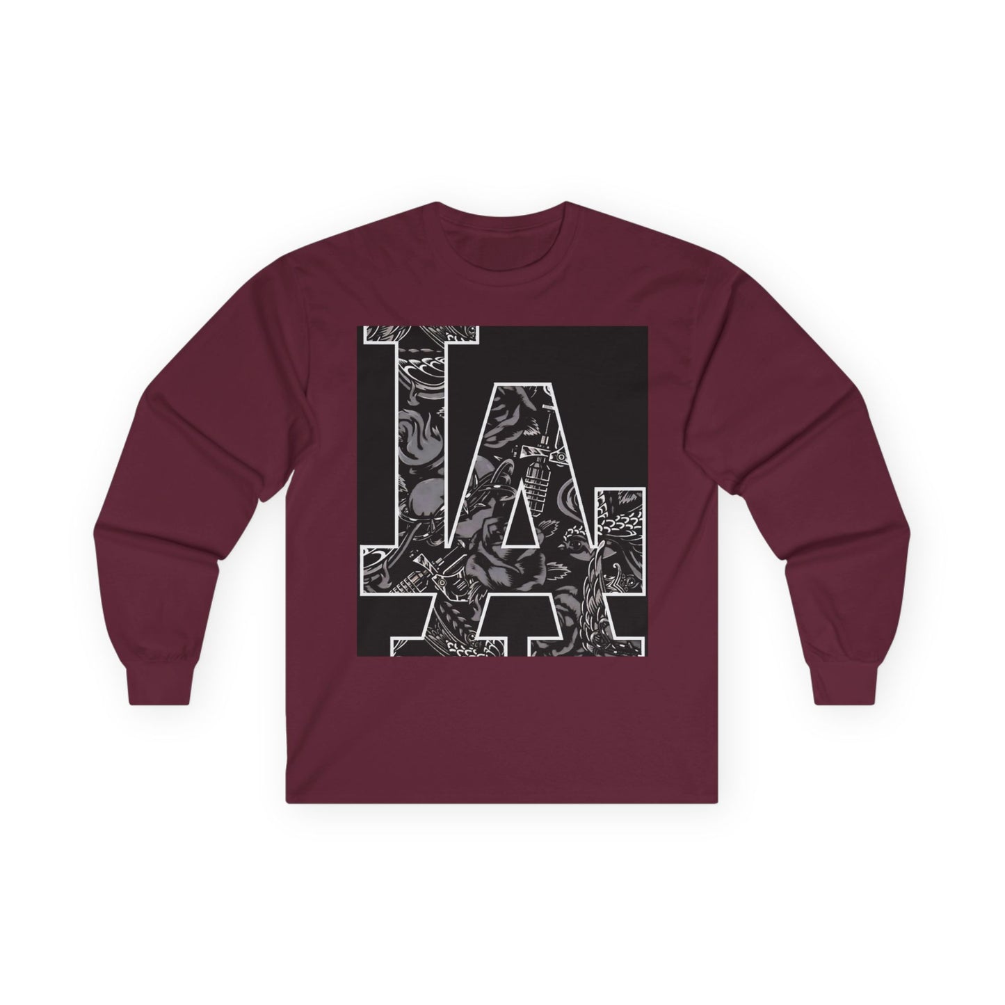 Unisex LA Graphic Long Sleeve Tee | Trendy Cotton Shirt for Casual Outfits, Perfect Gift for Friends, Fashion Statement