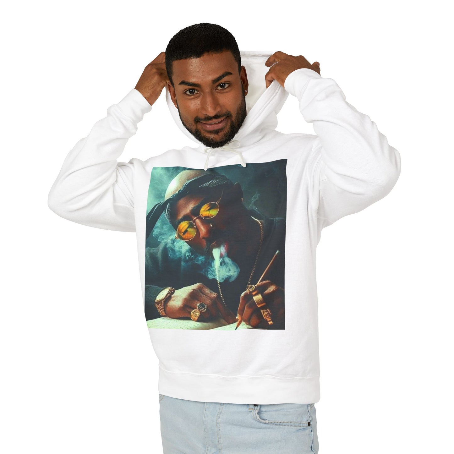 Trendy Unisex Hoodie with Artistic Design, Perfect for Self Love Days, Gift for Hip-Hop Fans, Stylish Streetwear, Cozy Layering