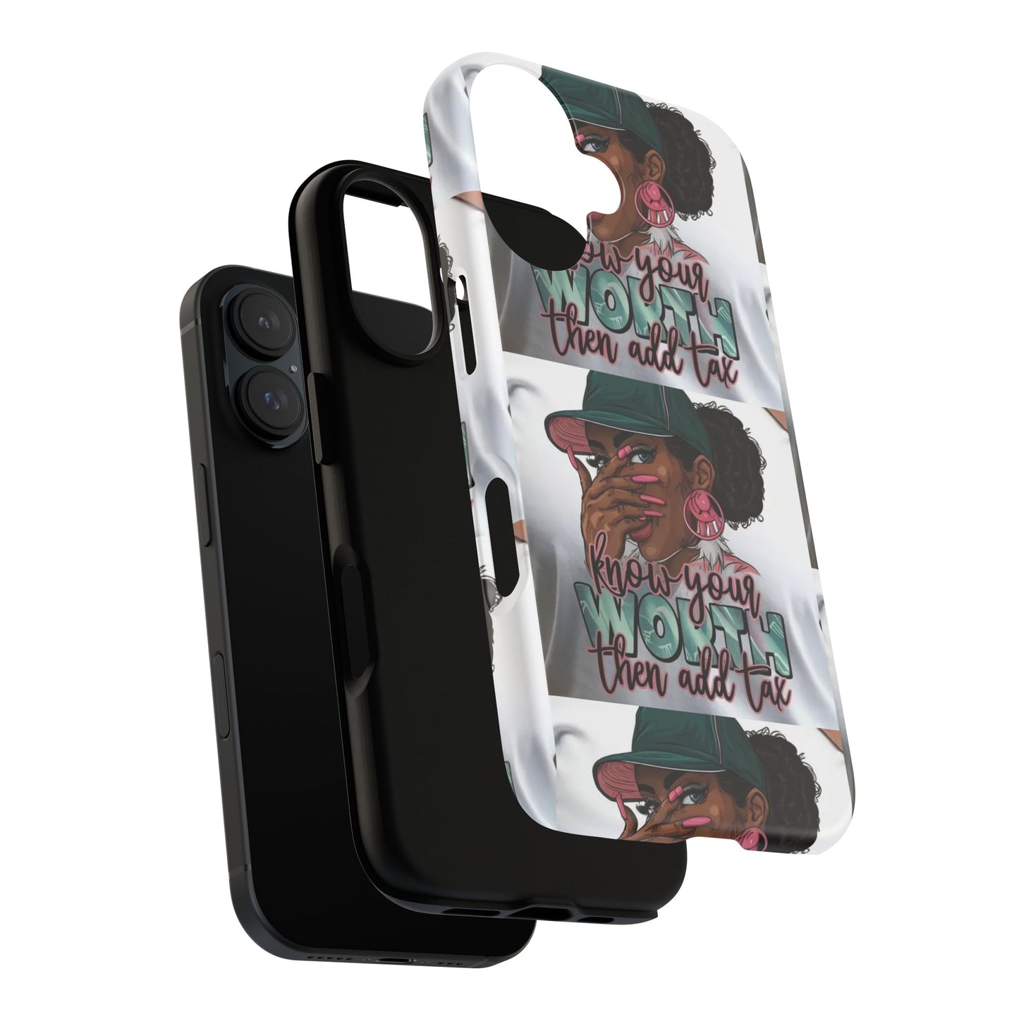 Empowering Phone Case with Quote, Know Your Worth Then Add Tax, Motivational Gift for Her, Trendy Phone Accessory, Unique Gift Idea