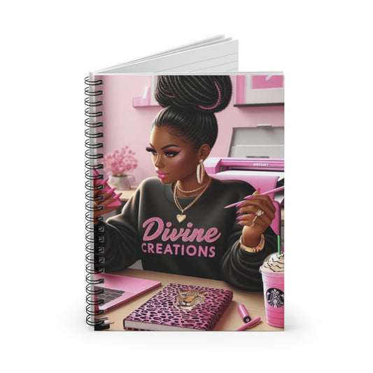Glamorous Diva Spiral Notebook - Ruled Line, Trendy Journal for Women, Cute Note Pad, Gift for Her, Stylish School Supplies