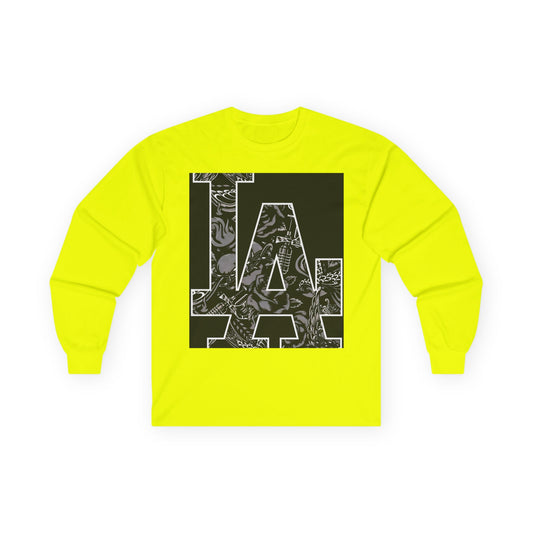 Unisex LA Graphic Long Sleeve Tee | Trendy Cotton Shirt for Casual Outfits, Perfect Gift for Friends, Fashion Statement