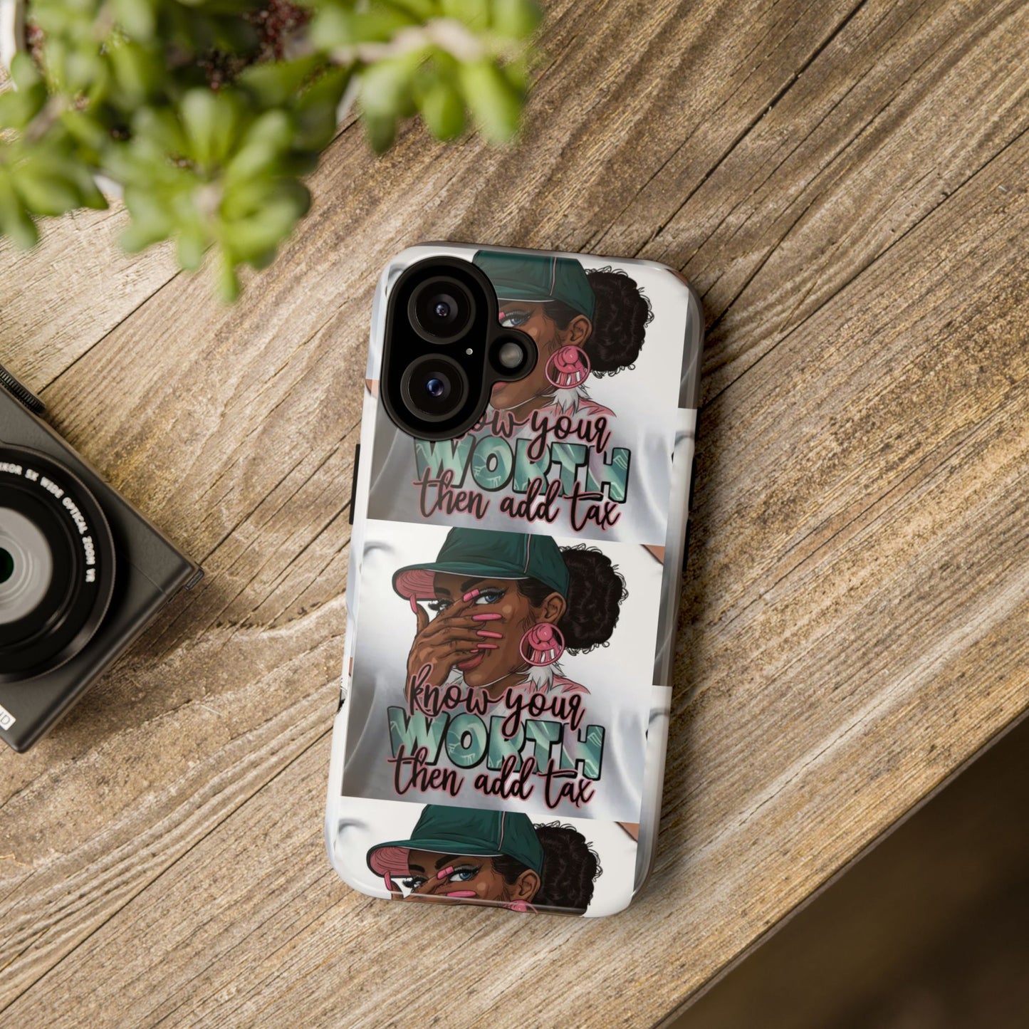 Empowering Phone Case with Quote, Know Your Worth Then Add Tax, Motivational Gift for Her, Trendy Phone Accessory, Unique Gift Idea