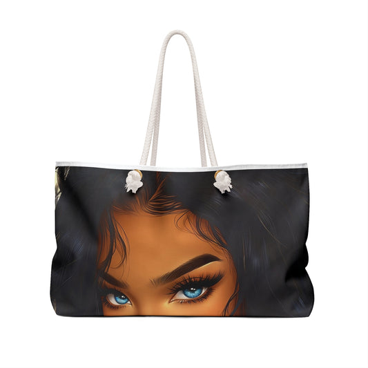 Stylish Weekender Bag with Striking Eye Design, Travel Accessory, Tote Bag, Gift for Her, Perfect for Weekend Getaways