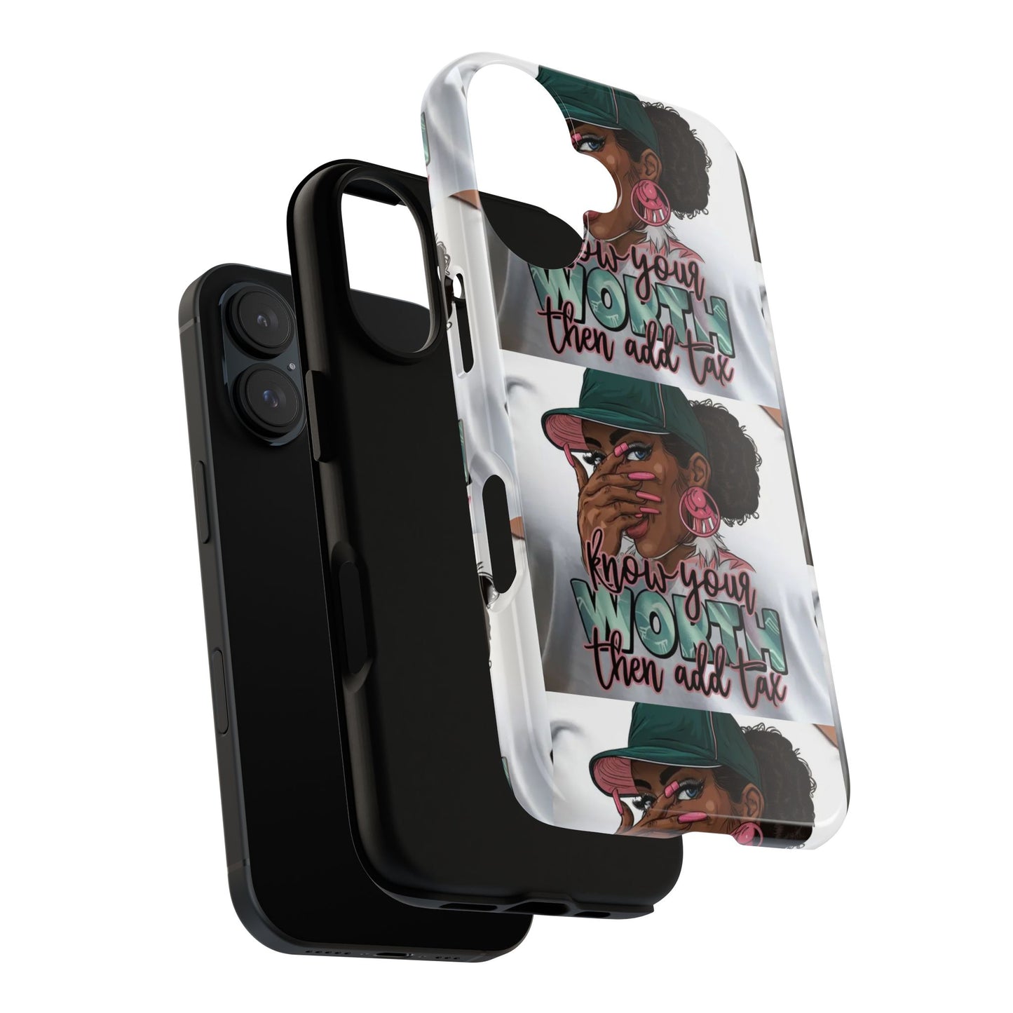 Empowering Phone Case with Quote, Know Your Worth Then Add Tax, Motivational Gift for Her, Trendy Phone Accessory, Unique Gift Idea